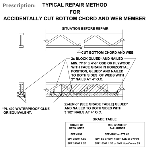 Cut Bottom Chord & Web Member