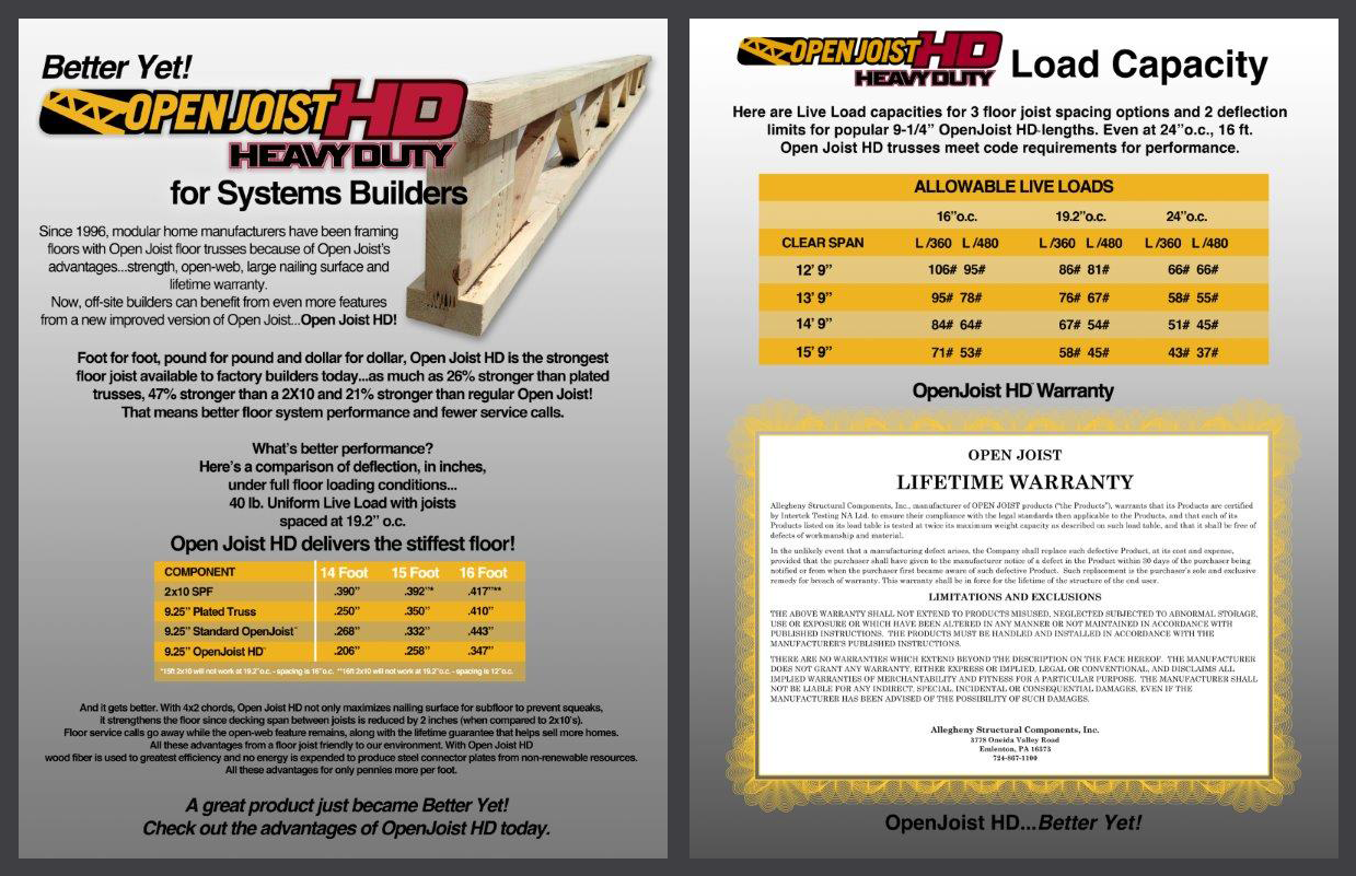 Open Joist HD Flier